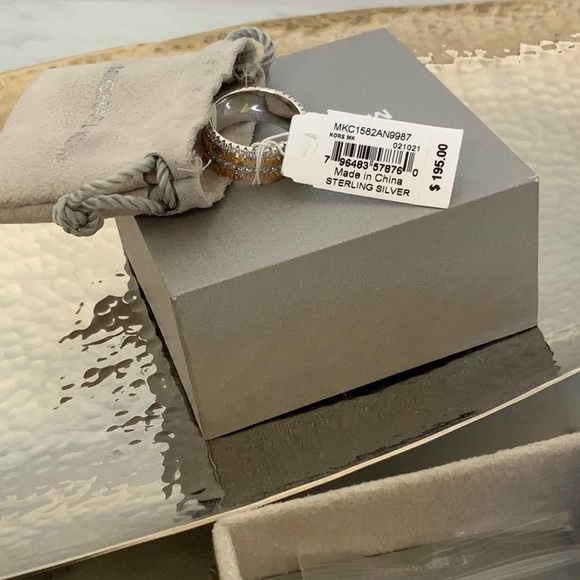 COPY - Precious Metal-Plated Sterling Silver Pavé Logo Ring - Picture 3 of 3